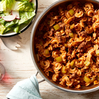 Whole Grain Pasta &amp; Beef Bolognese with Romaine Salad