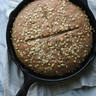 Whole Wheat No-Knead Skillet Bread