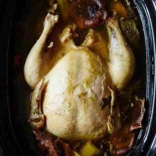Whole Slow Cooker-Poached Chicken