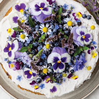 Wild Blueberry Lemon Poppy Seed Cake with Whipped Coconut Cream