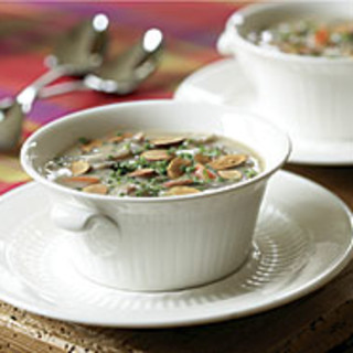 Wild Rice and Mushroom Soup with Almonds