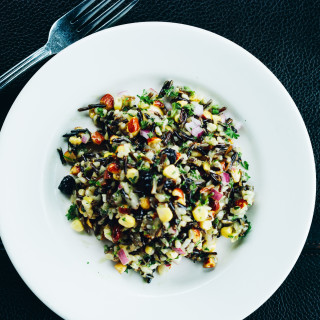 Wild Rice Salad with Corn, Blueberries, and Almonds