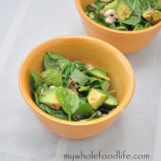 Wild Rice, Spinach and Avocado Salad with Sesame Dressing