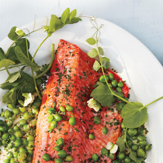 Wild Salmon with English Peas and Mustard Beurre Blanc