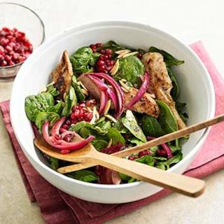 Wilted Chicken Salad with Pomegranate Dressing