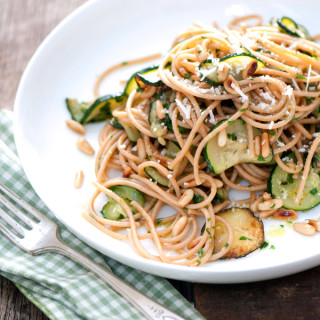 Zucchini and Toasted Pine Nut Pasta
