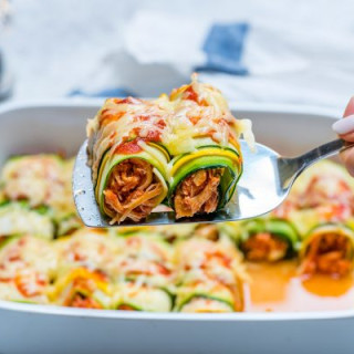 Zucchini Chicken Enchilada Roll-Ups Recipe