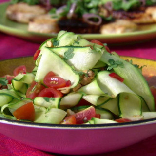 Zucchini Ribbon Salad with Lime Juice, Red Chile and Peanuts