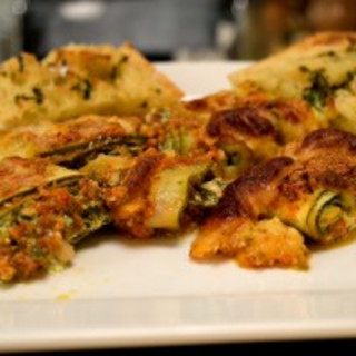 Zucchini Rolls stuffed with Spinach and Ricotta