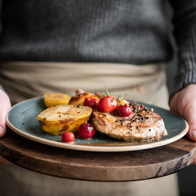 Usher in Fall with These Sheet Pan Maple-Pecan Glazed Pork Chops with Apples