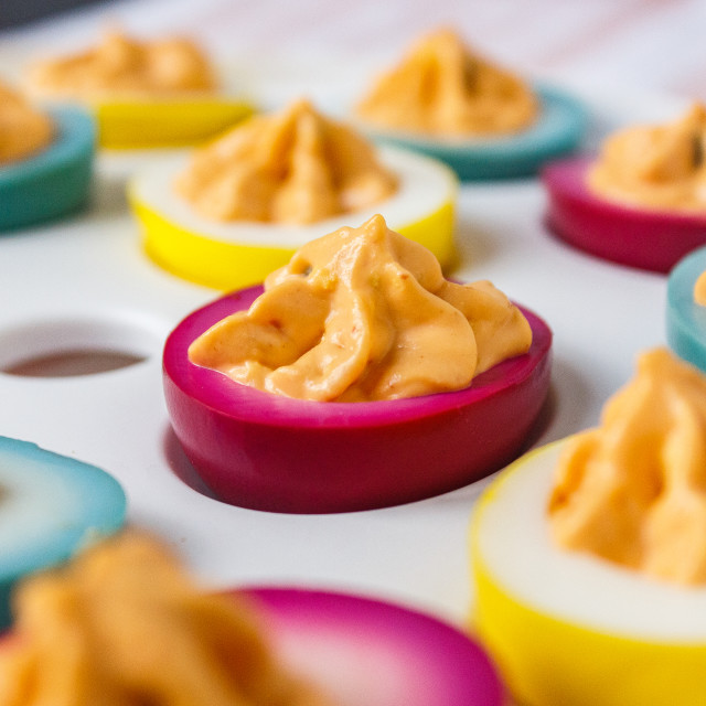 Colorful Dyed Deviled Eggs