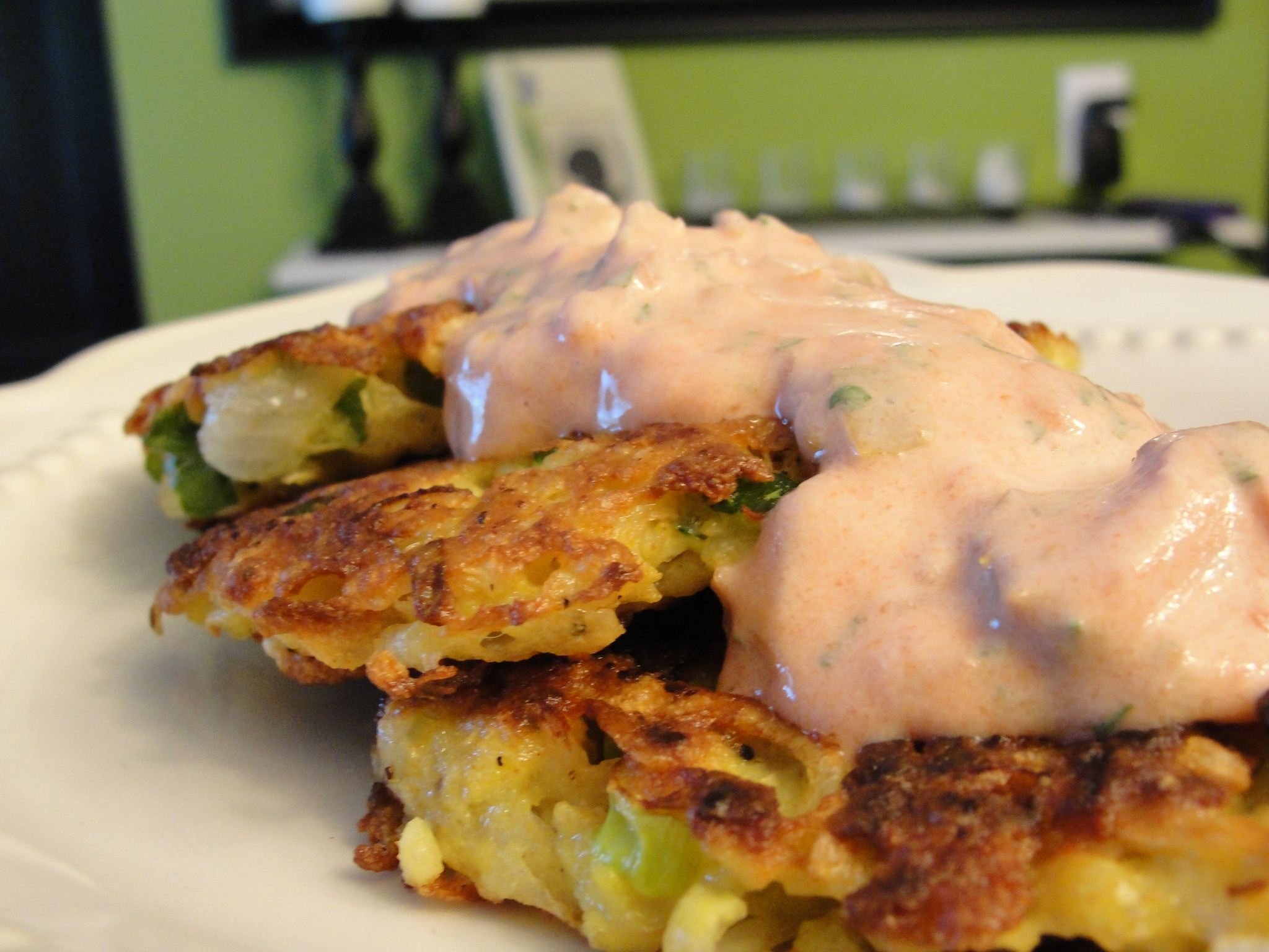 JicamaPotato Skillet Cakes with Sour Cream Salsa BigOven