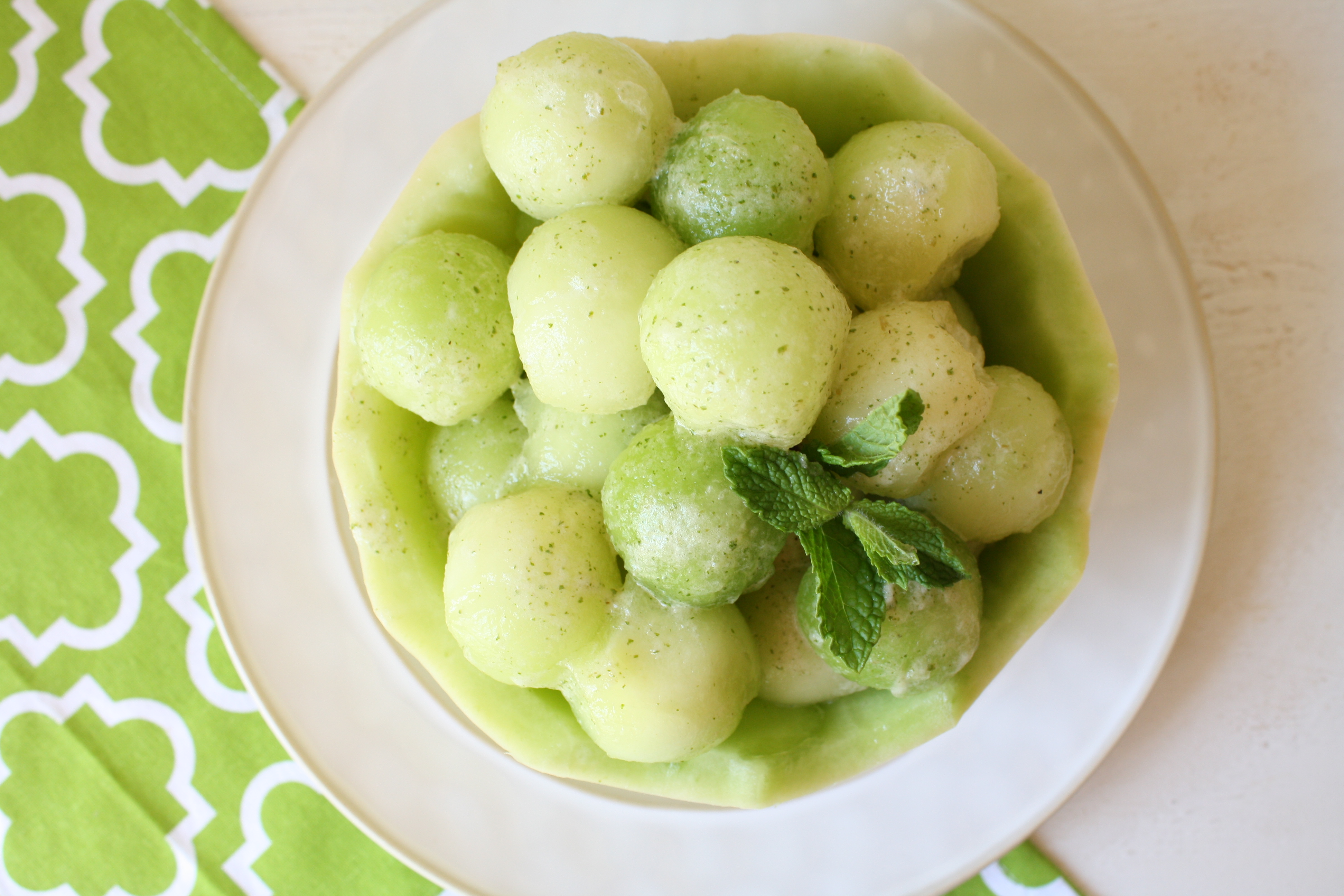 Melon Salad with Honey Mint Dressing