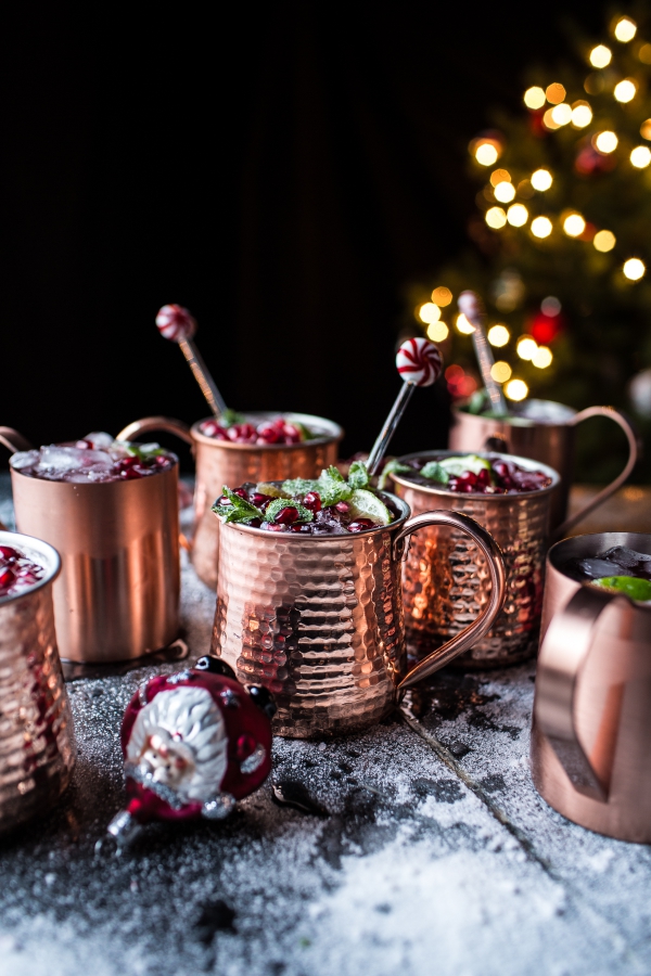 Pomegranate & Peppermint Moscow Mules