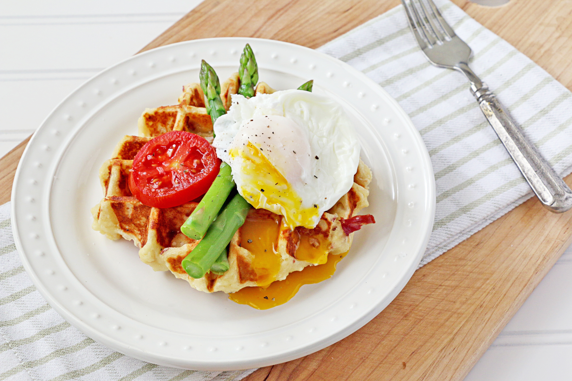 Potato Prosciutto Waffles