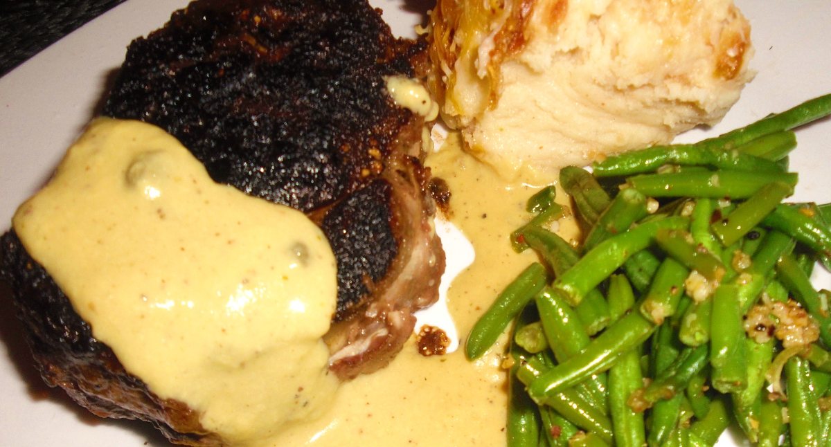 Roasted Filet Mignon with Brandy and Peppercorn Sauce BigOven