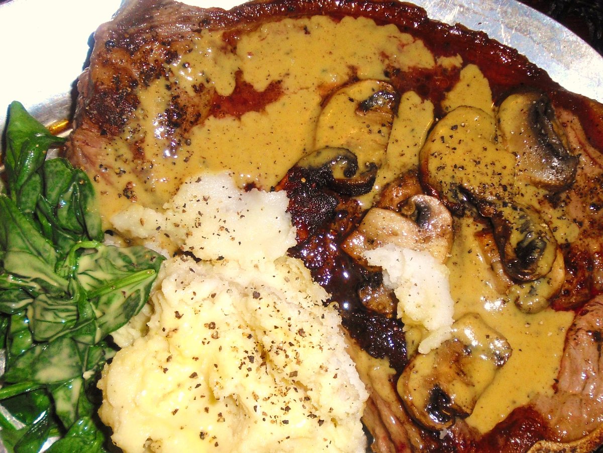 Roasted New York Strip Steak with Port Wine Mustard Sauce BigOven