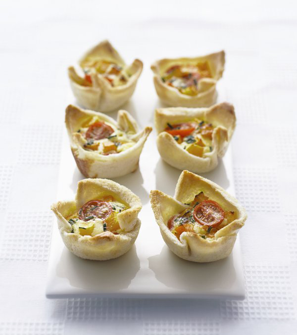 Squash & Cherry Tomato Quiche Cups