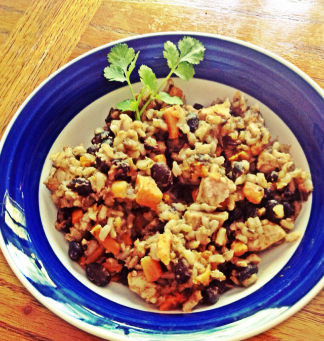Sweet potato, chicken, black beans, and rice BigOven