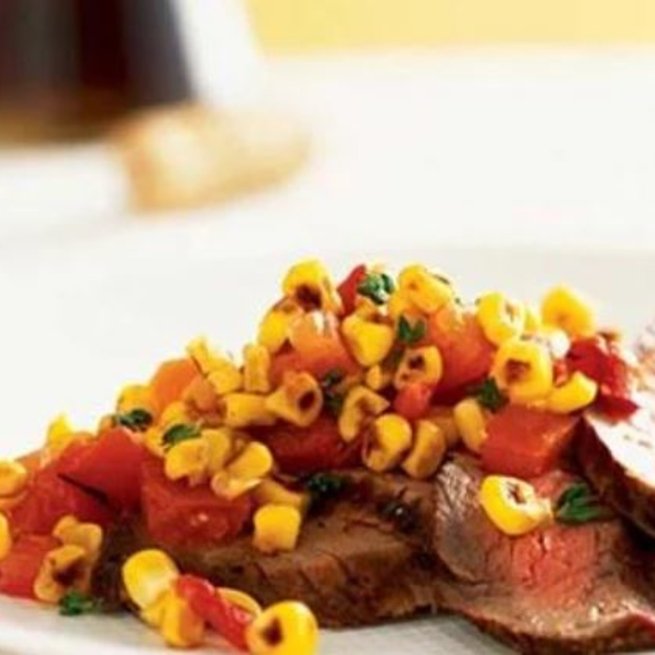 Spice-Rubbed Flank Steak With Corn-Chile Relish Recipe