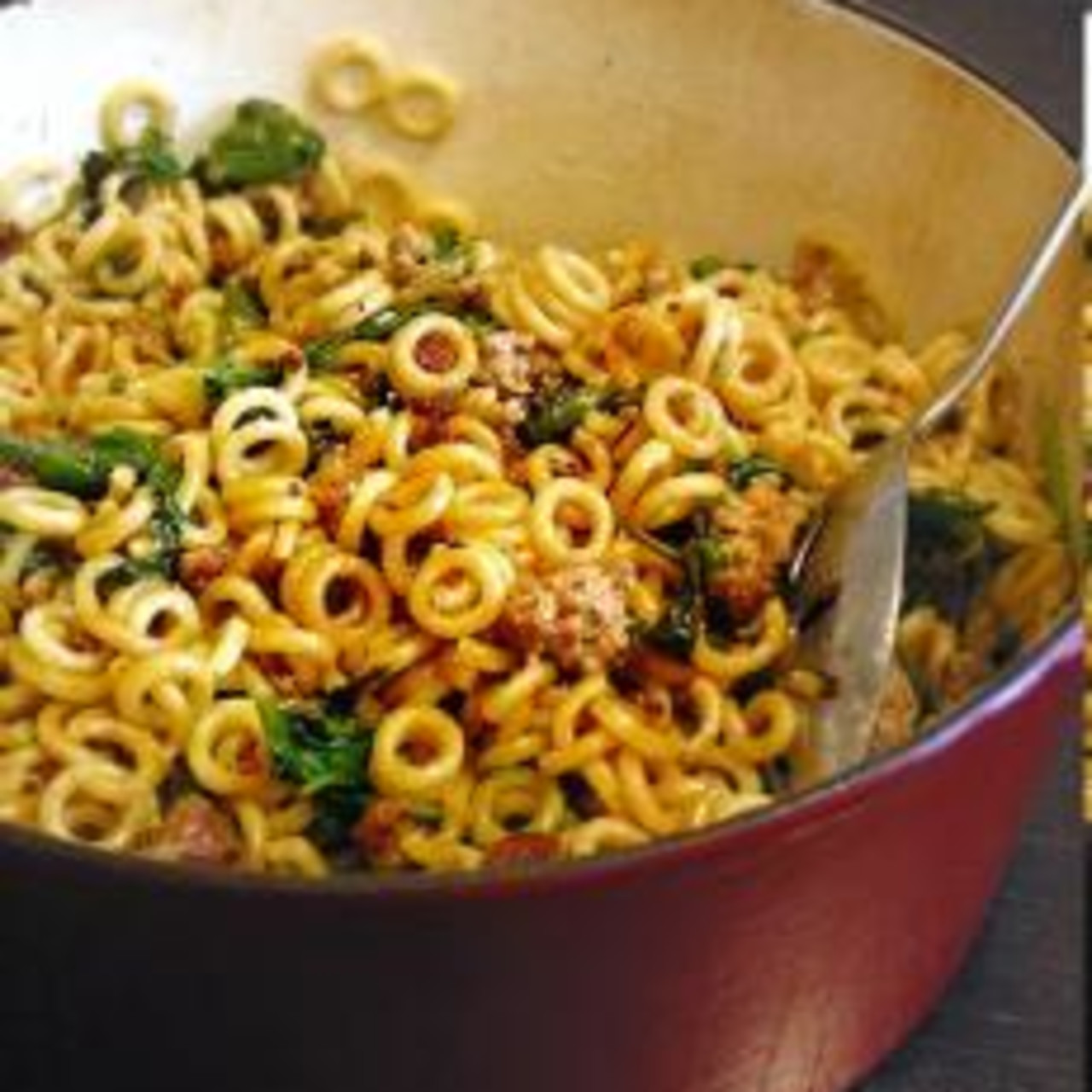 Anelletti Pasta with Sausage and Greens