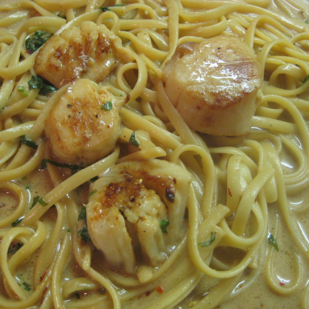 Angel Hair Pasta with Scallop Saute
