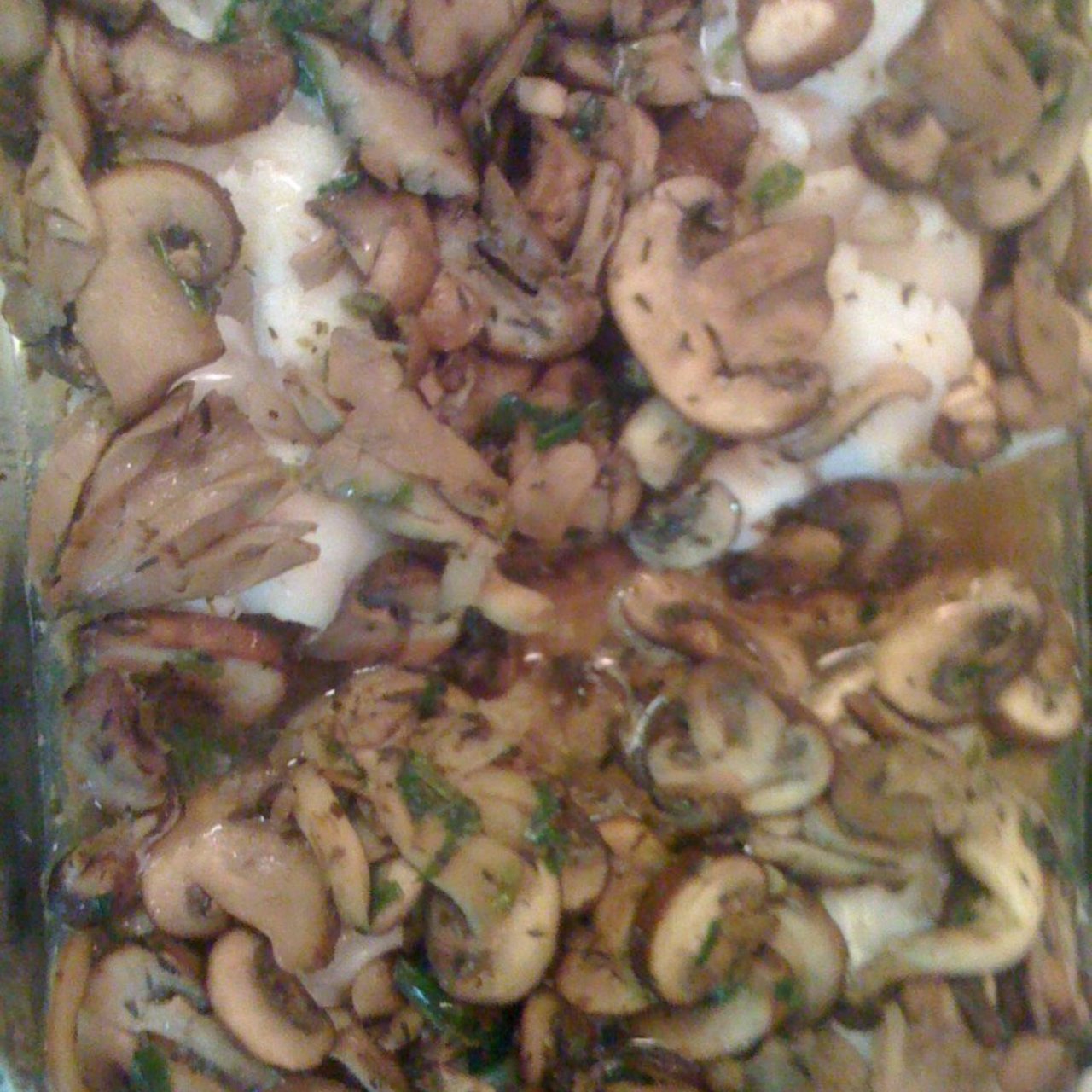 Baked Fish with Mushrooms