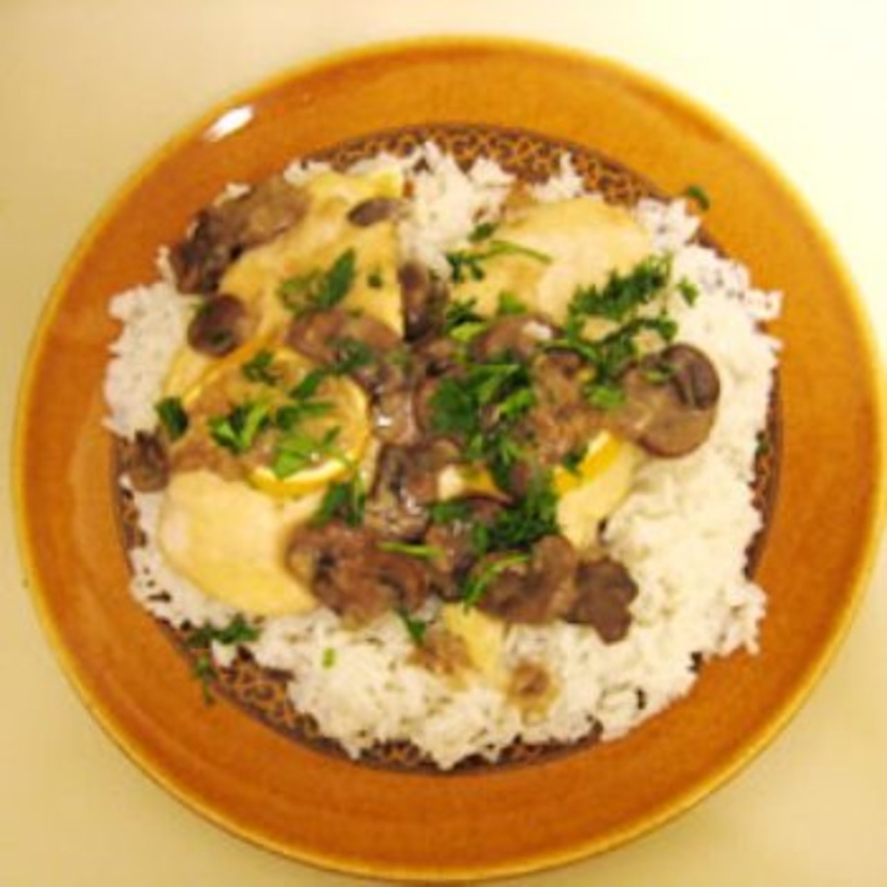 Baked Lemon Chicken with Mushroom Sauce