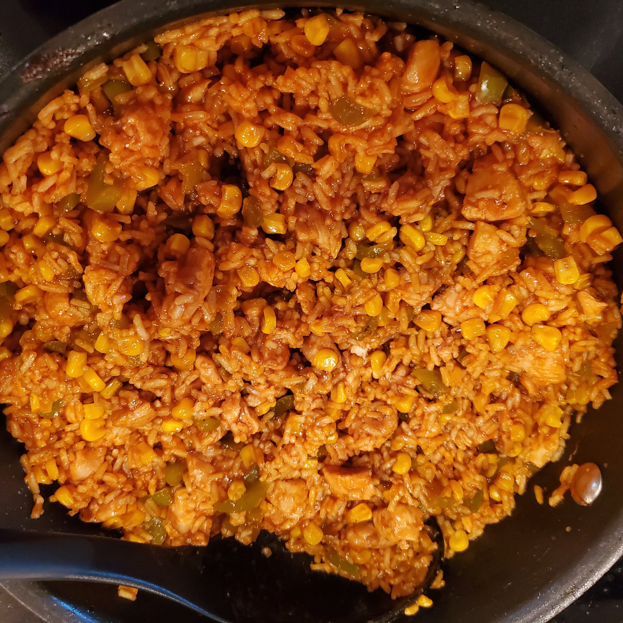 BBQ Chicken and Rice Skillet