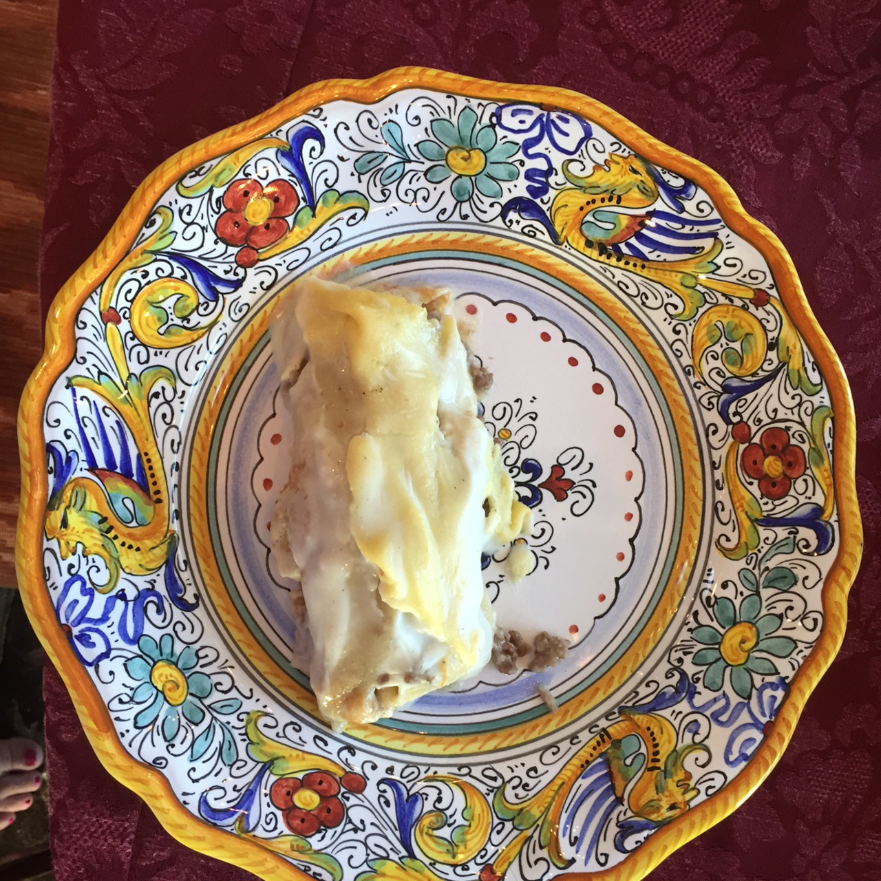 Beef/Veal Canneloni with a white sauce