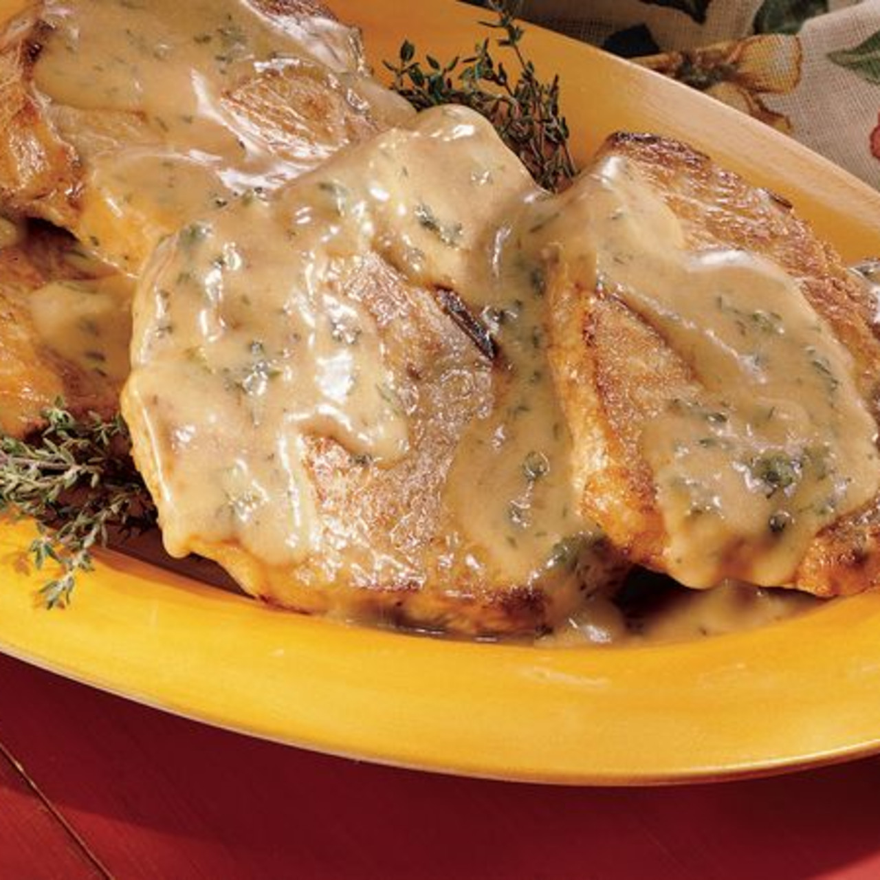 Braised Pork Chops with Dijon Pan Sauce