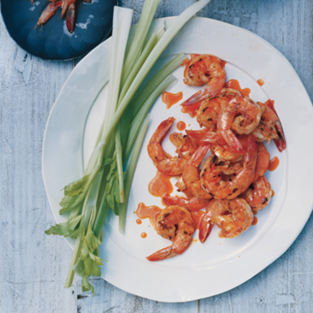 Buffalo Grilled Shrimp with Blue Cheese Dip