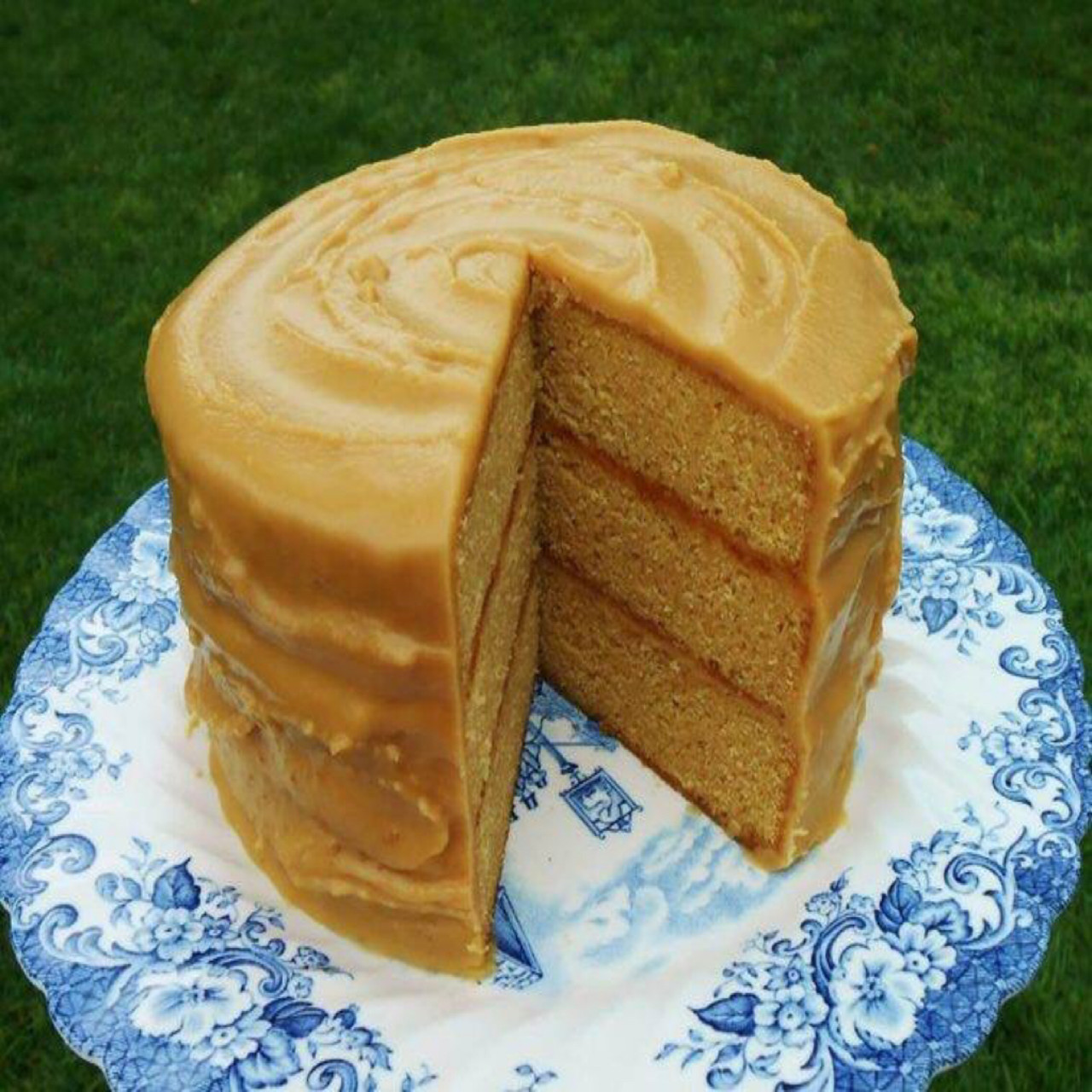 Butterscotch sponge cake with cream cheese frosting recipe | delicious.  magazine