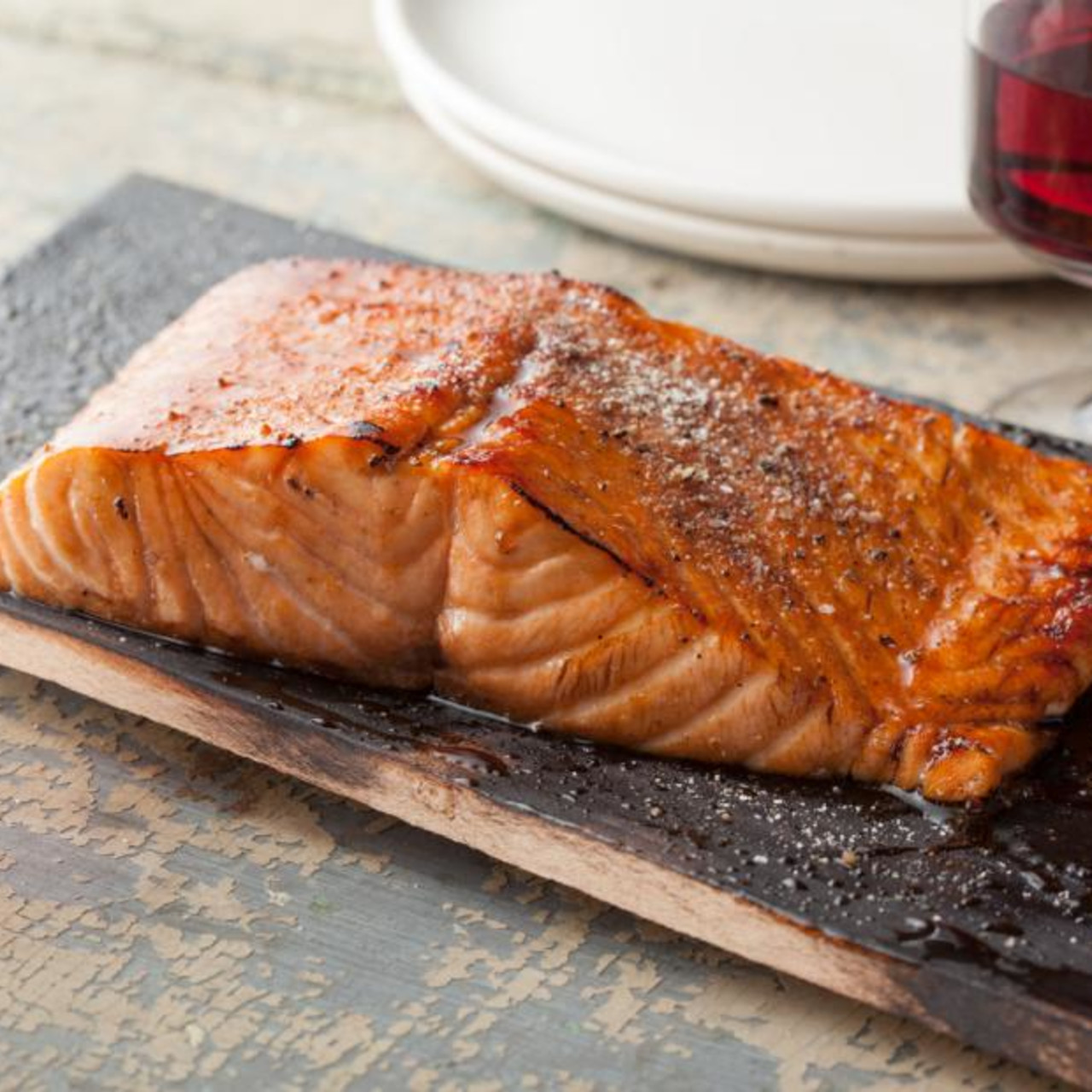 Cedar Plank Salmon With Honey Balsamic Glaze 3956