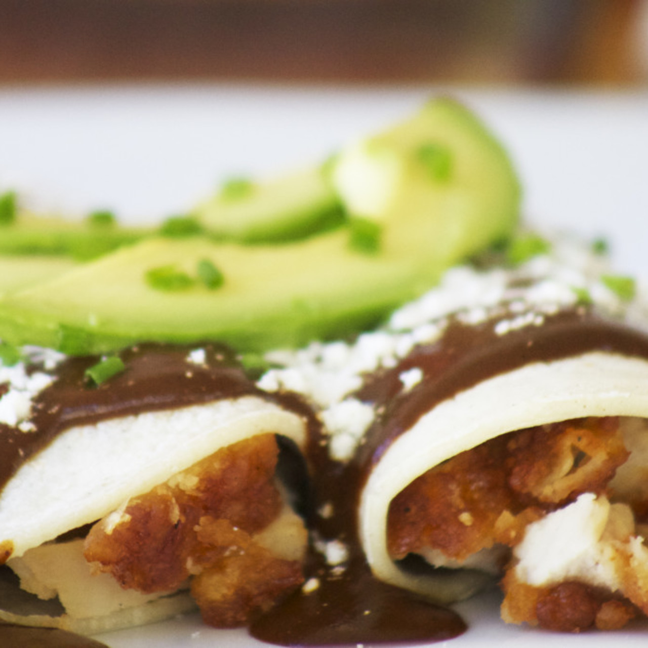 Cheese Enchiladas with Mole Flavors