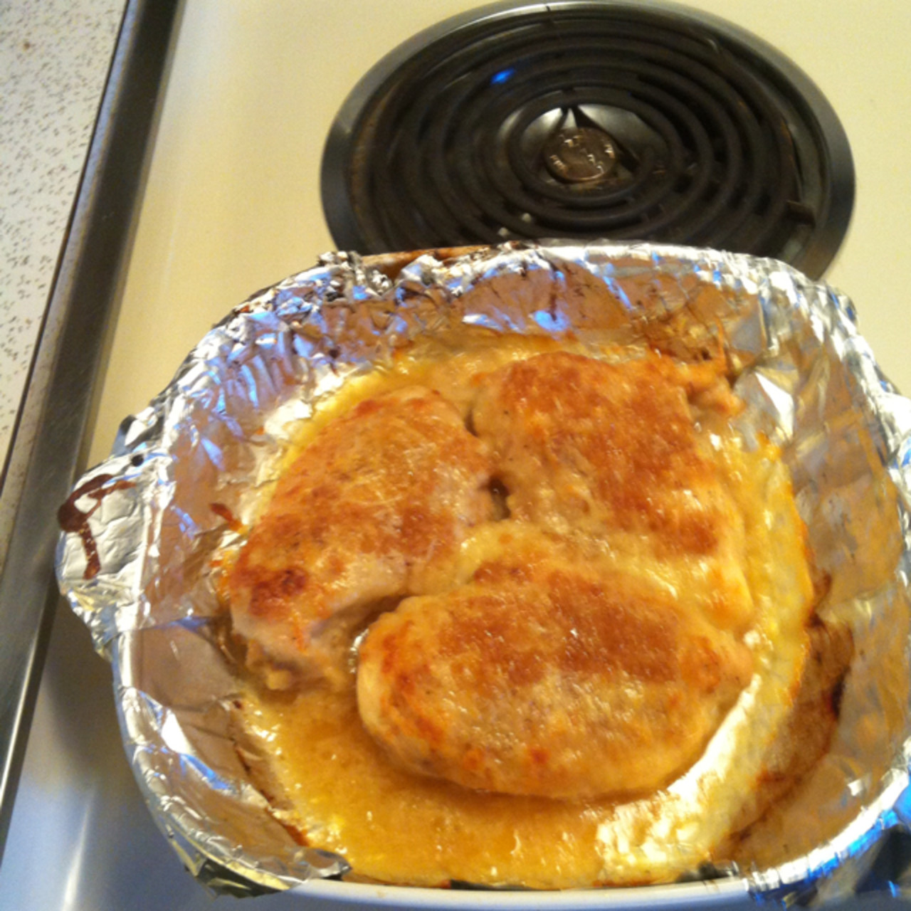 Cheesy Garlic Baked Chicken