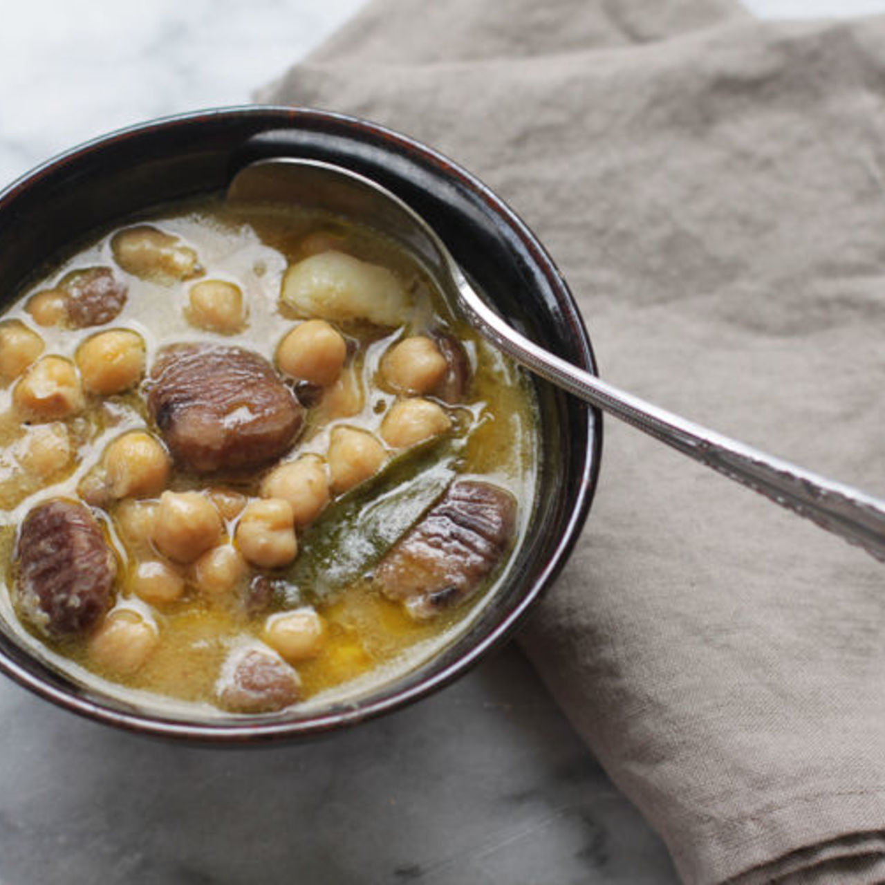 Chestnut and Chickpea Soup