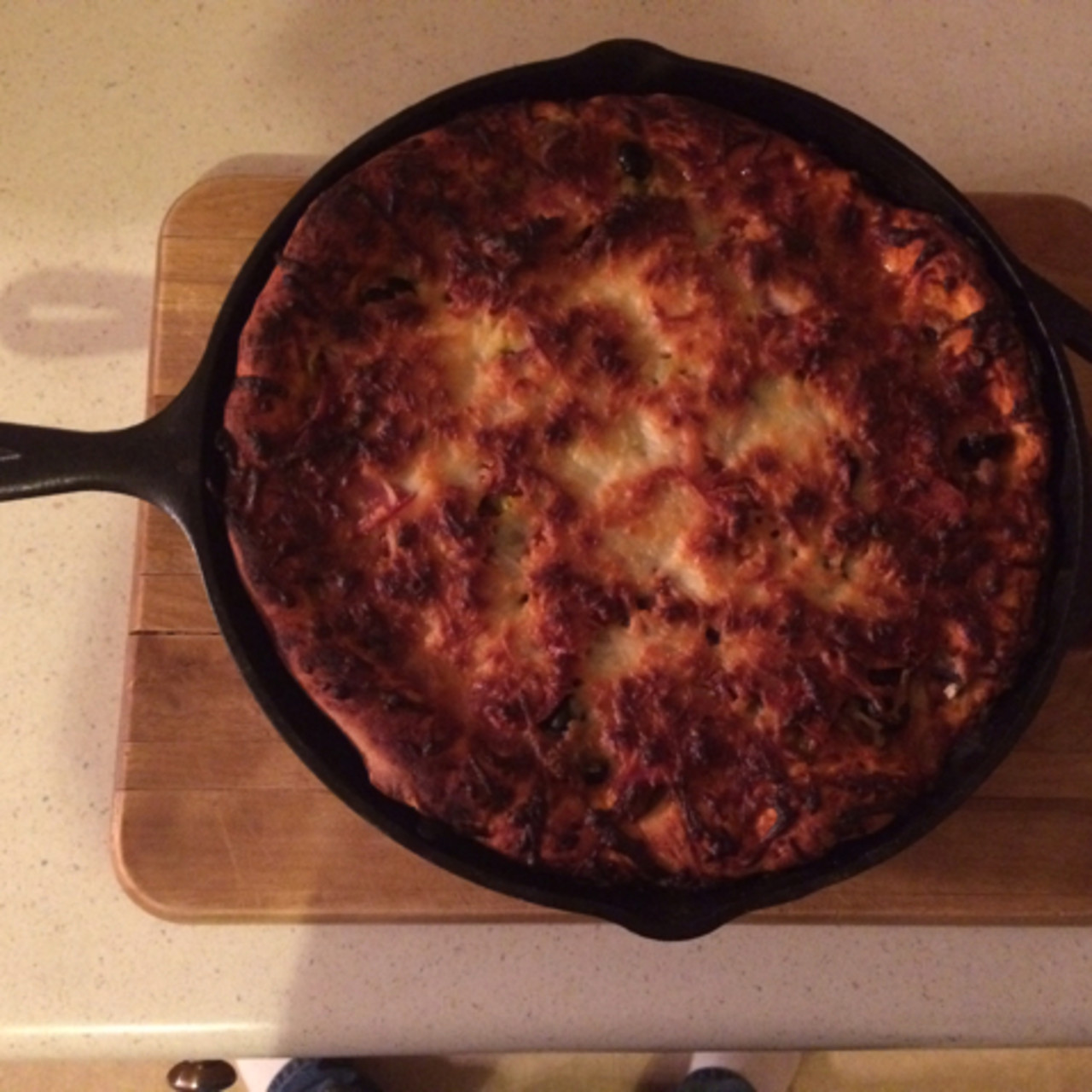 Cast Iron Chicago-Style Pepperoni Pan Pizza