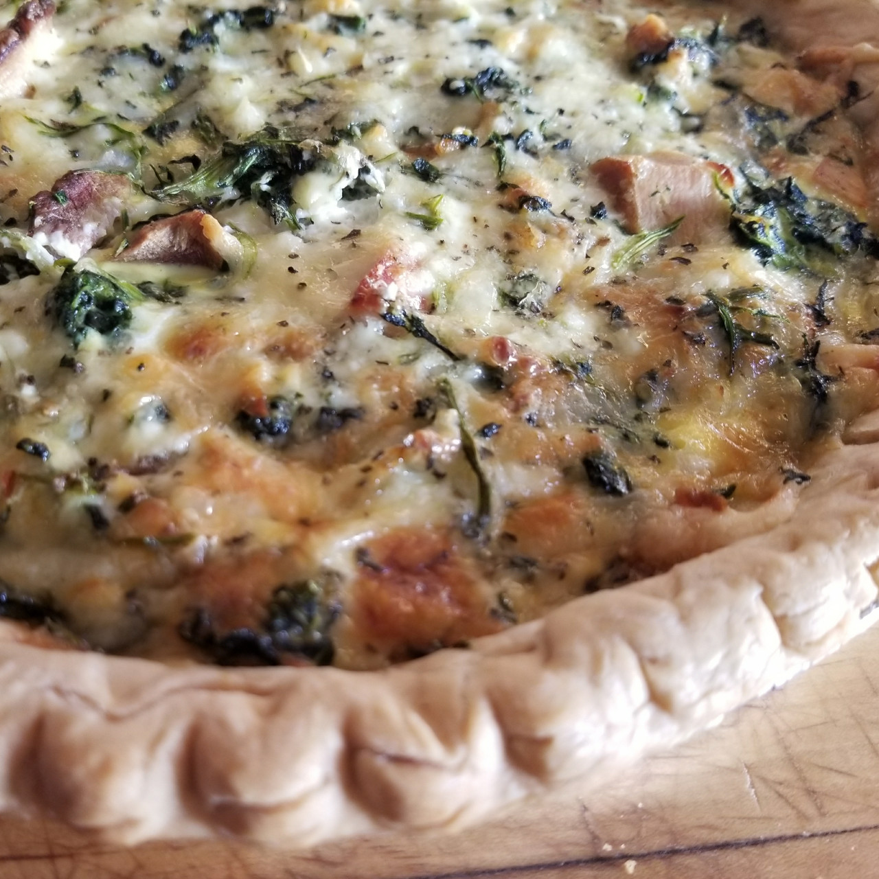 Chicken and Spinach Quiche