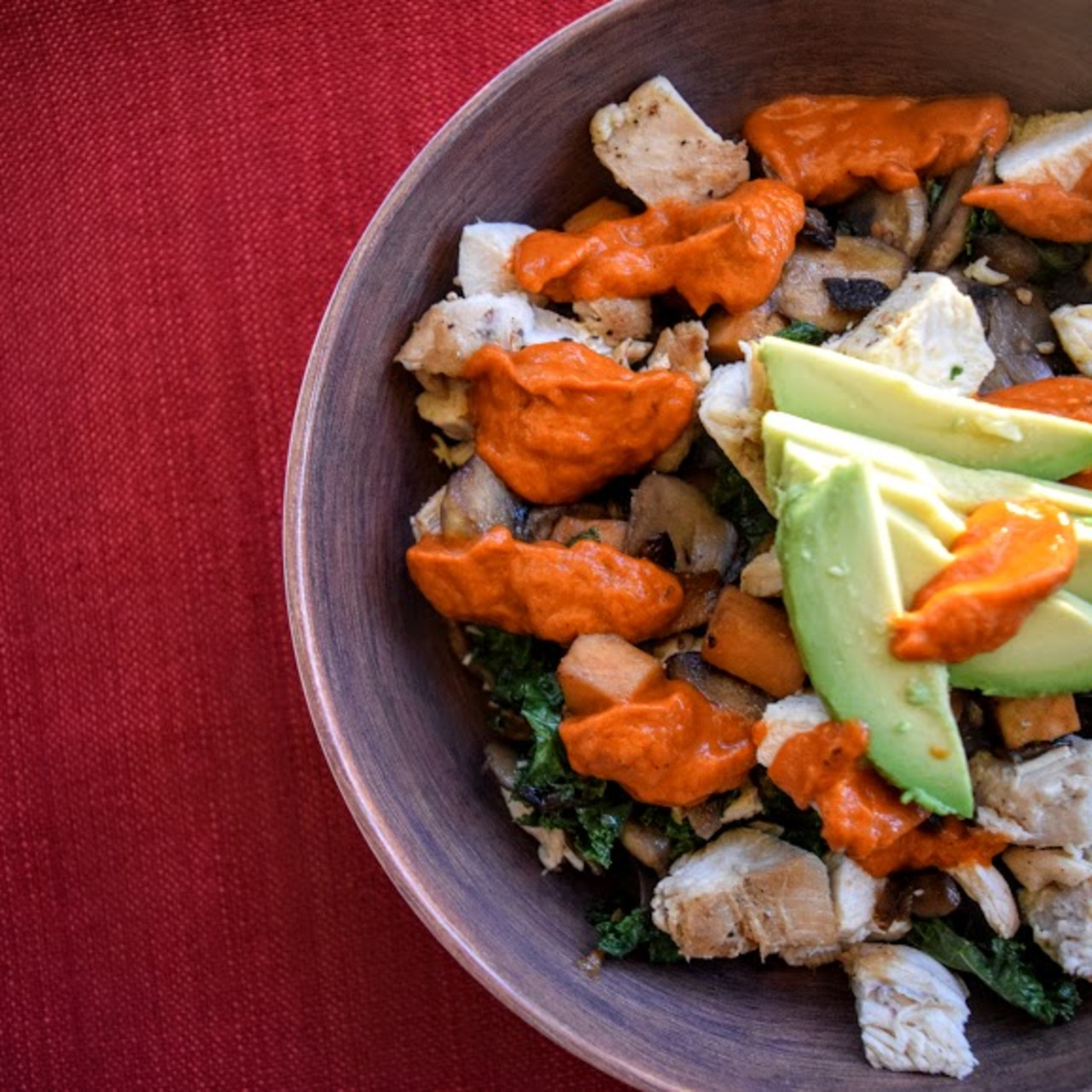 Woodfire Veggie Bowl with Smokey Red Bell Pepper Sauce