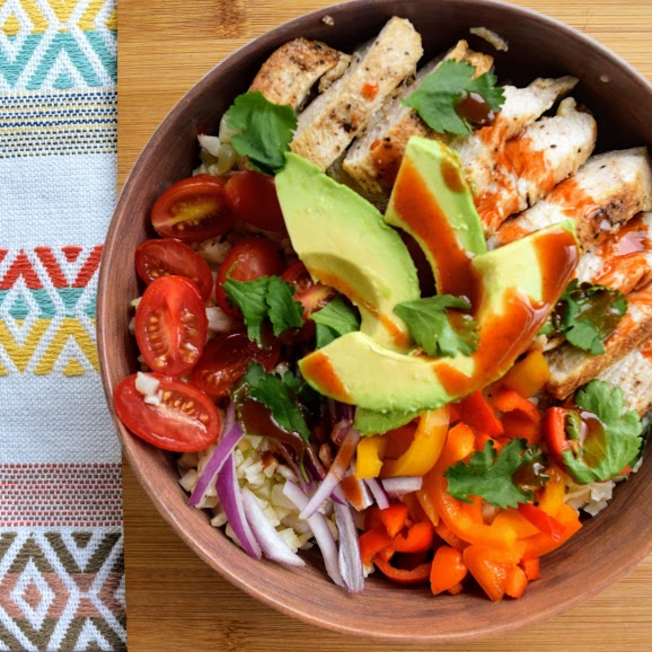 Chicken Fajita Bowl with Cauliflower Rice