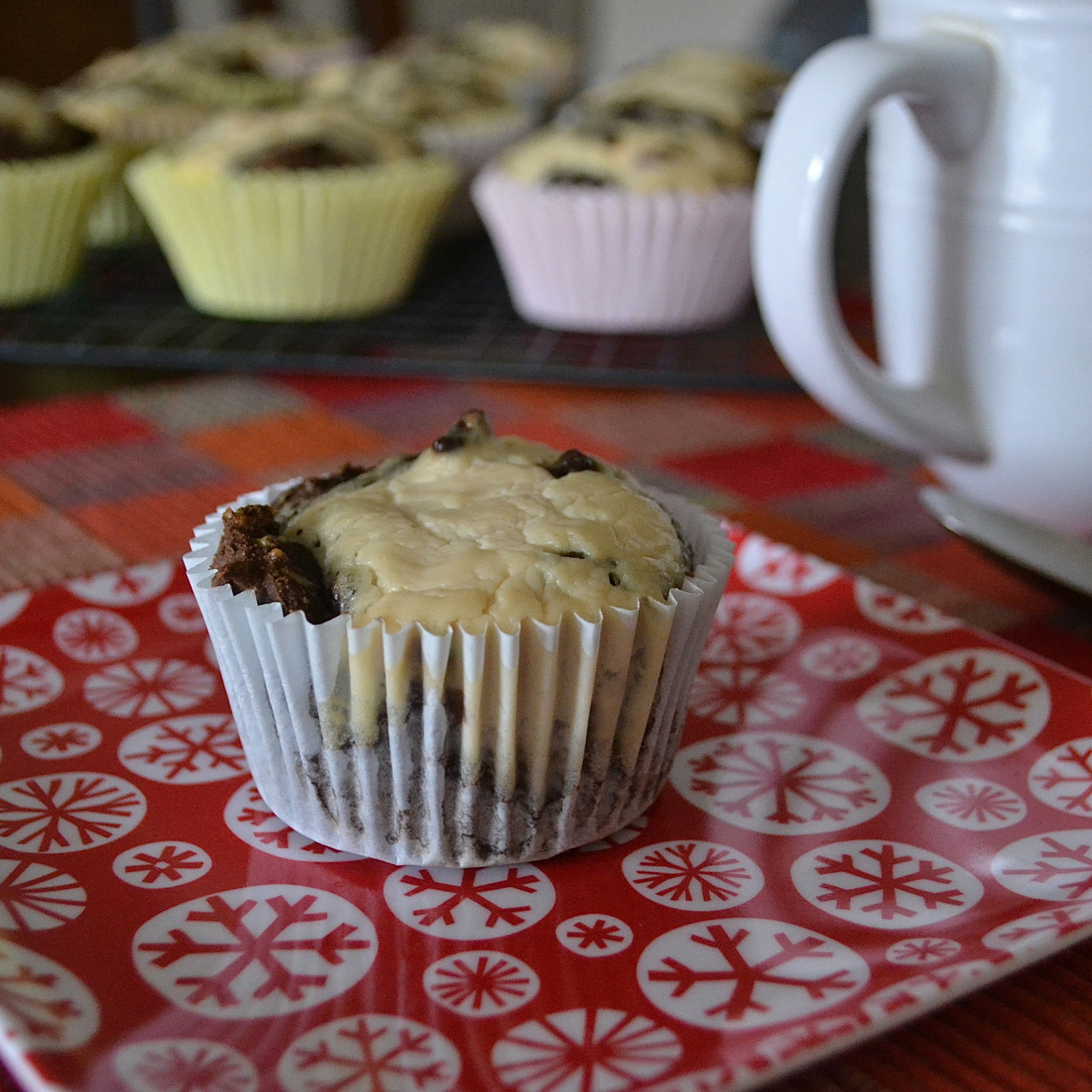 Chocolate Mint Cream Cheese Muffins
