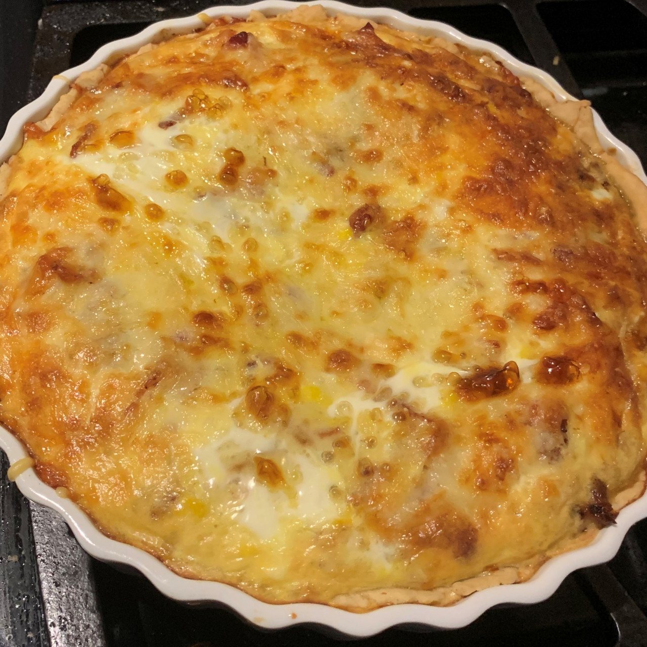Crab, Corn, Gruyere Quiche