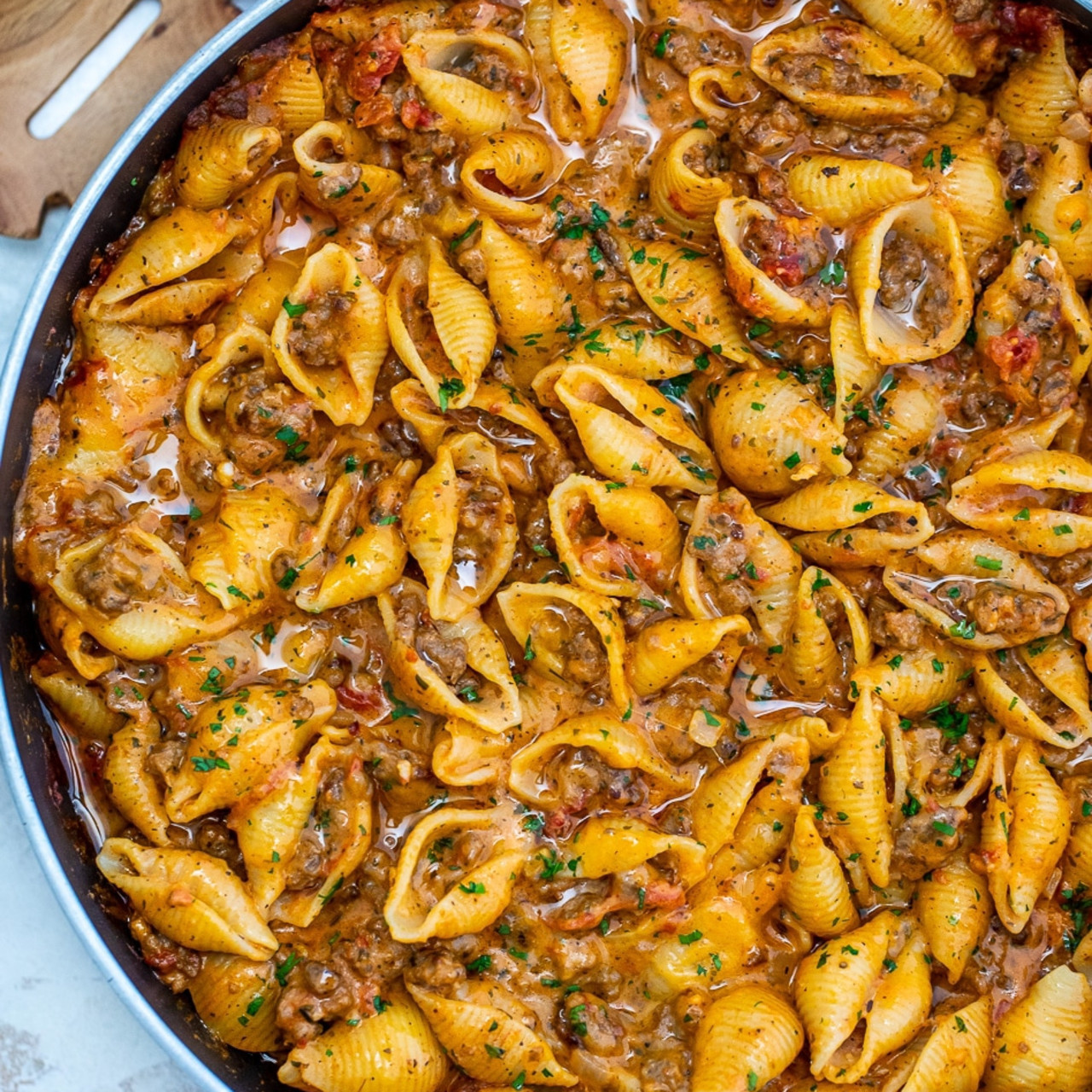 Creamy Beef and Shells