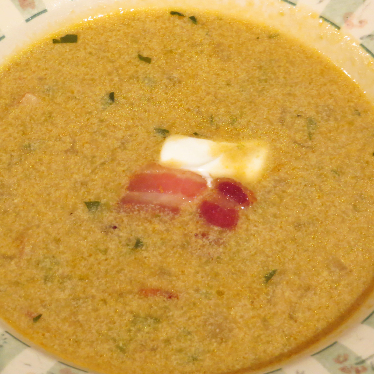 Creamy Green Bean and Bacon Soup
