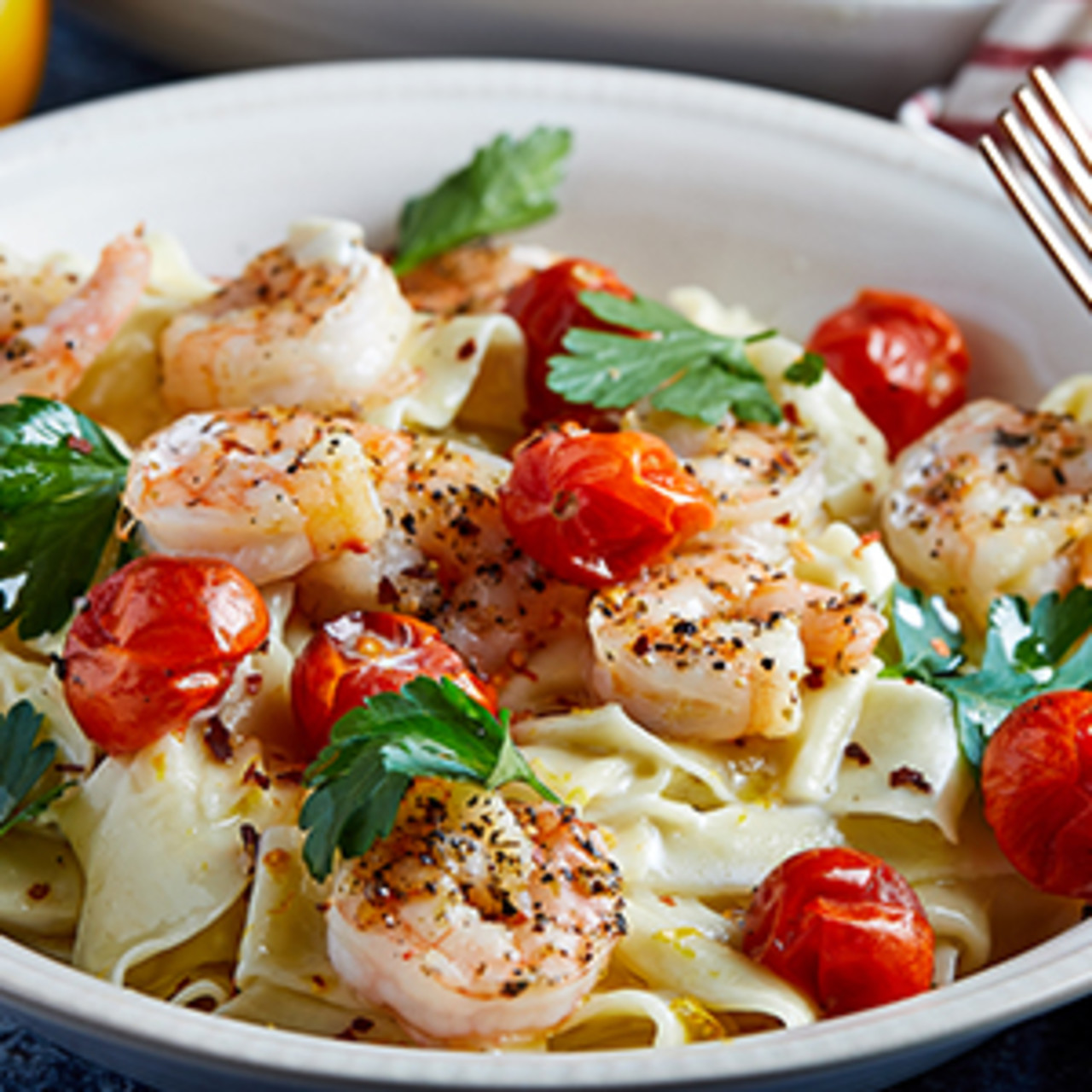 Creamy Lemon and Shrimp Pasta
