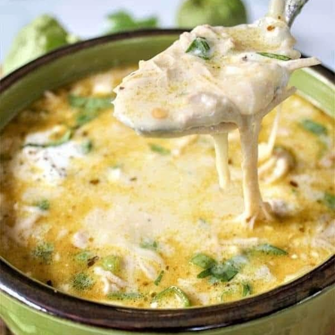 Green Enchilada Chicken Soup (Crockpot)