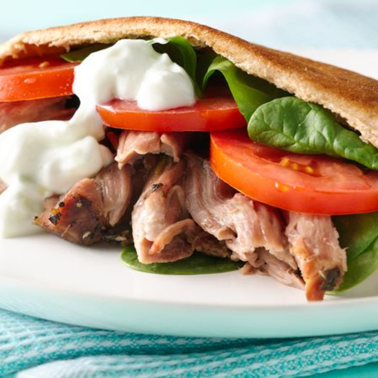 Crockpot Pork Pita Pockets