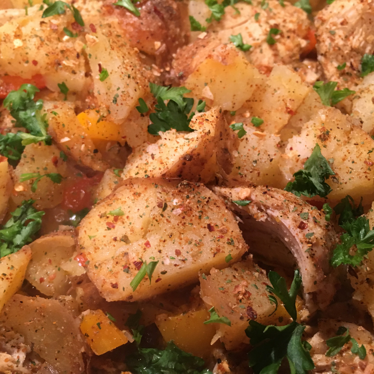 Easy One Pan Leftover Chicken And Potato Dinner