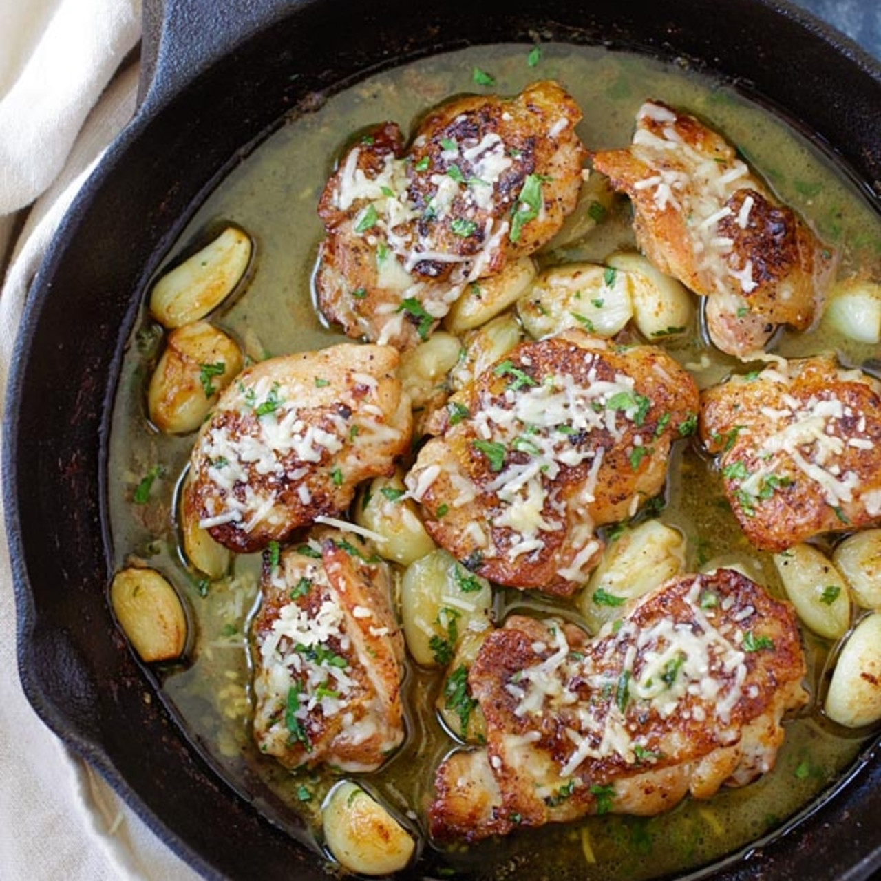 Garlic Butter Baked Parmesan Chicken Breasts